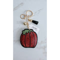 Juliet Crystal Avenue Halloween Pumpkin Crystal Puffy Keychain Tassel NWT