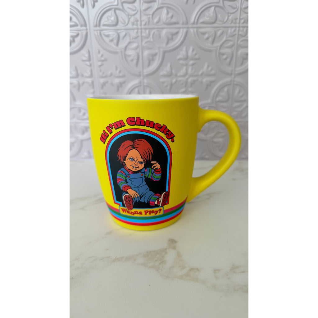 Silver Buffalo Chucky Wanna Play? Soft Touch Ceramic Mug 25oz NWT