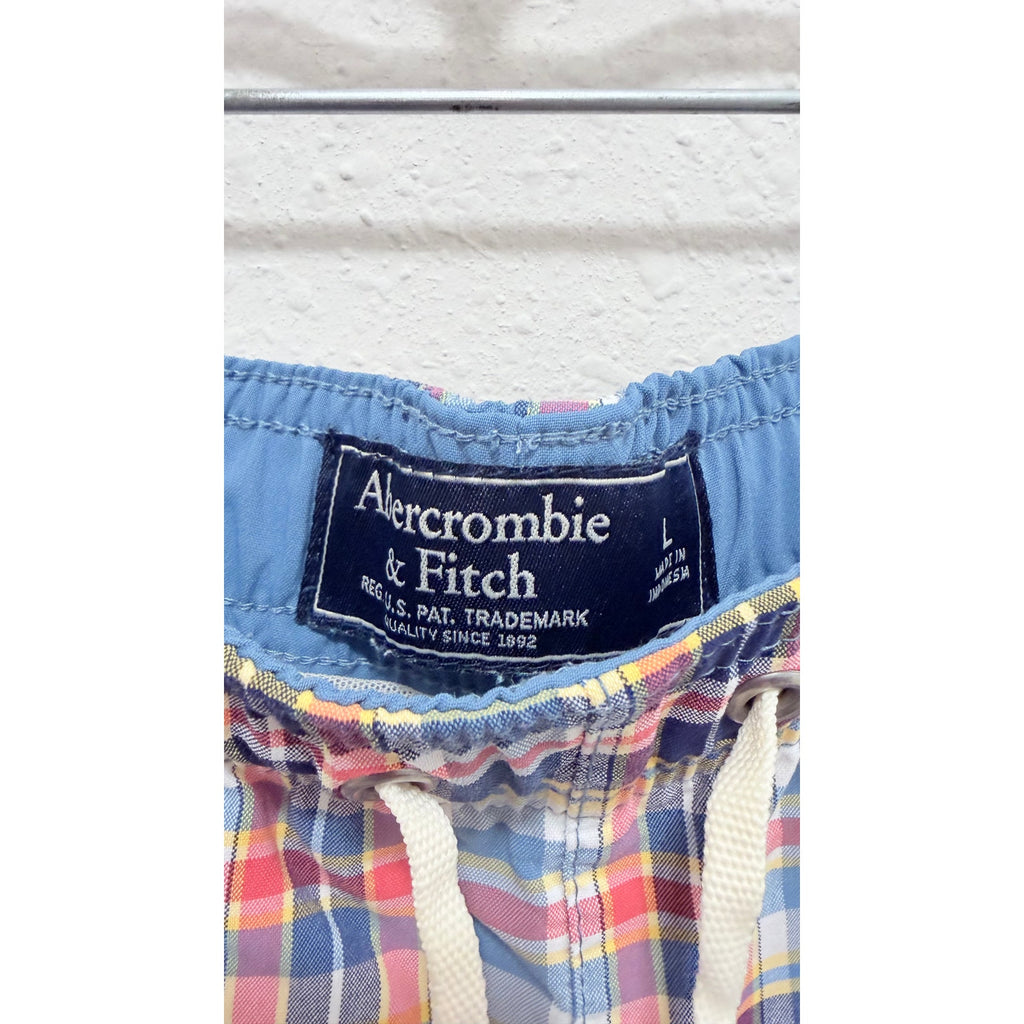 Abercrombie & Fitch Men's Plaid Swim Trunks – Size Large Preowned