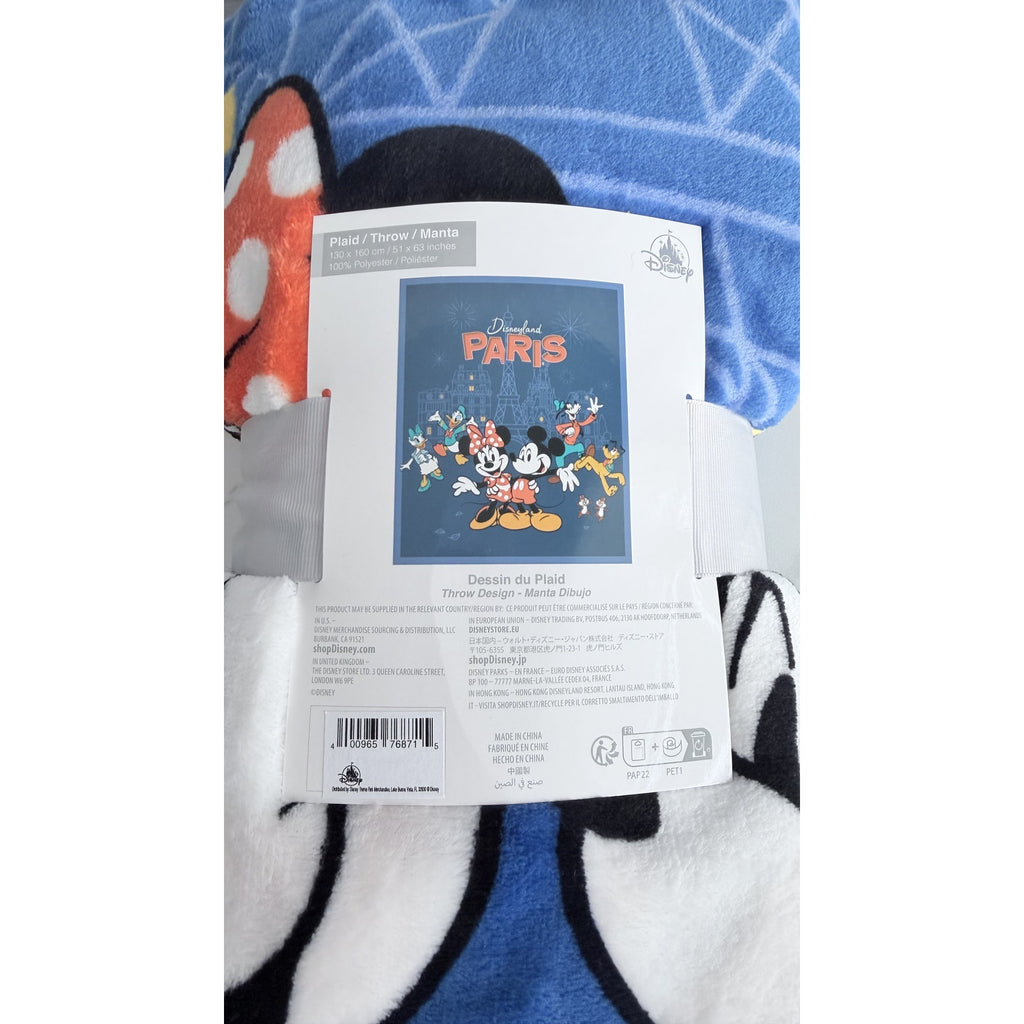 Disney Parks Disneyland Paris Mickey & Minnie Throw Blanket NWT Soft Fleece