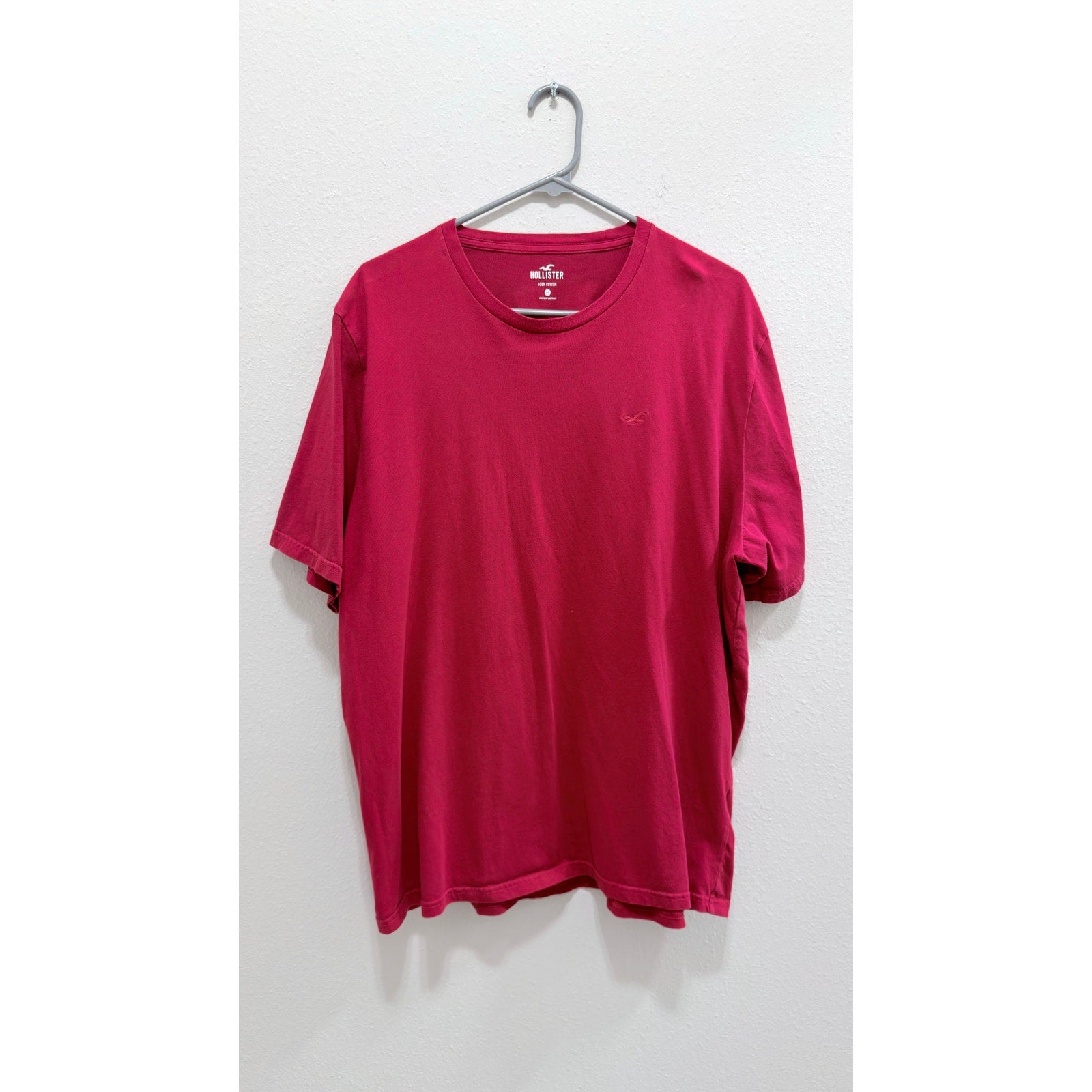 Hollister Men's XXL Red Short Sleeve Logo Crewneck T-Shirt Preowned