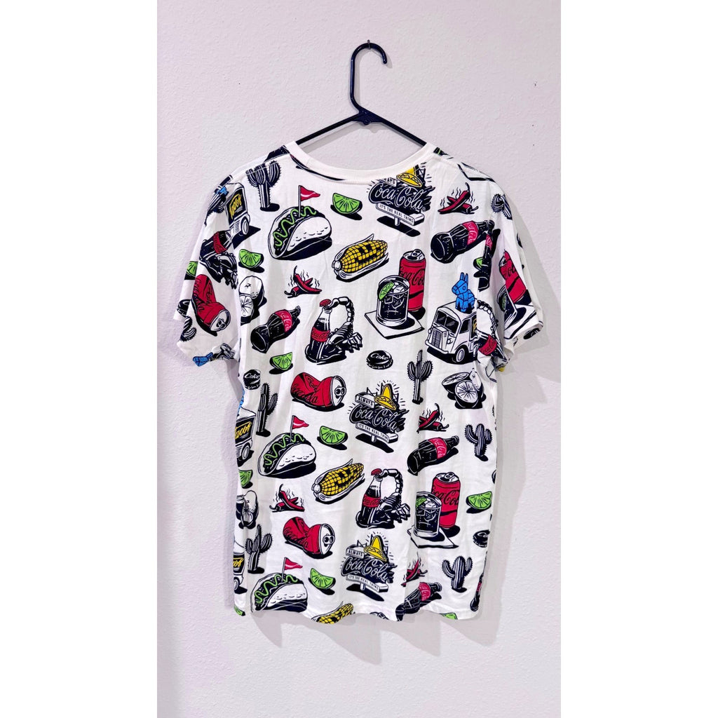 Coca-Cola "Taste Tour" All Over Print T-Shirt 2XL NWOT