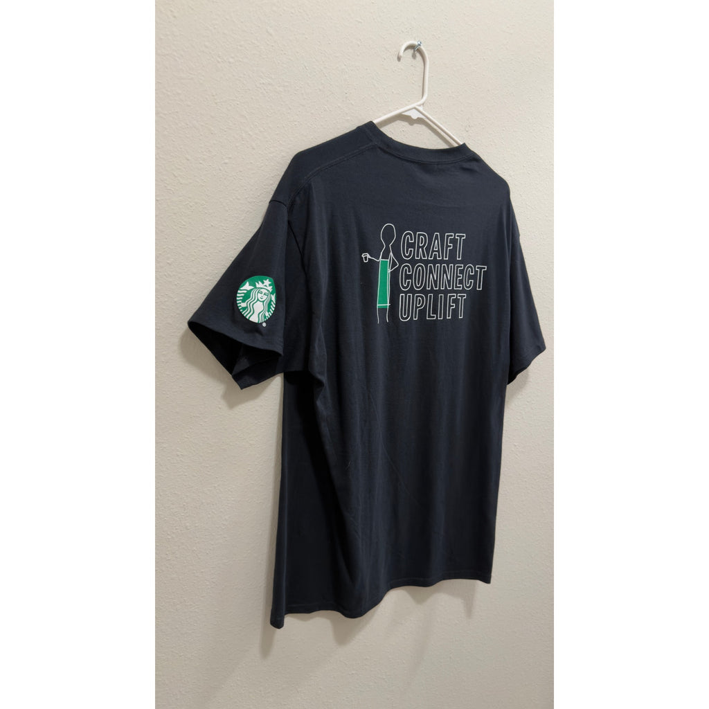 Starbucks Employee Barista Craft Connect Uplift Graphic T-Shirt Black Size Large