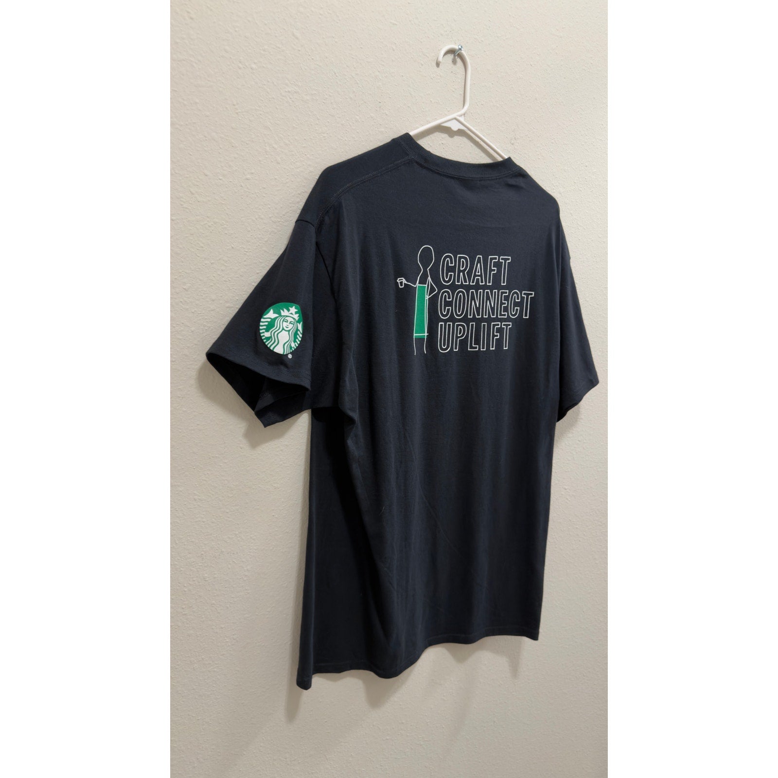 Starbucks Employee Barista Craft Connect Uplift Graphic T-Shirt Black Size Large