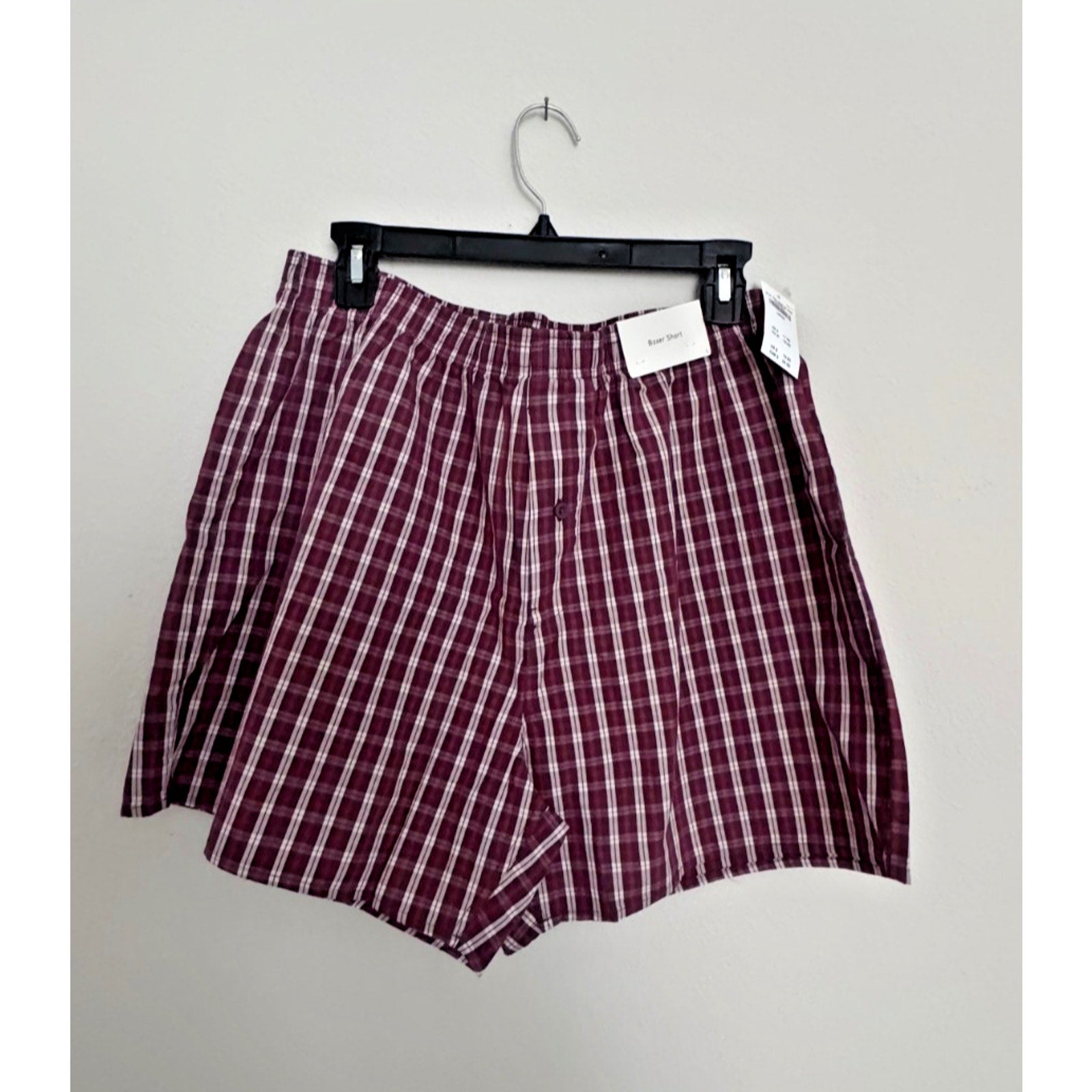 Hollister Boxer Shorts Mens Size Large Blue Plaid Jersey Knit Elastic Waist NWT