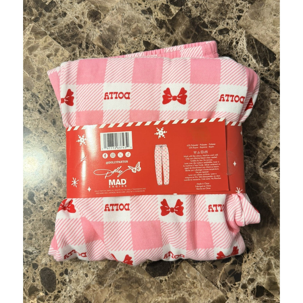 NEW Dolly Parton "Bows & Checks" Jogger Pajama Pants – Adult XL