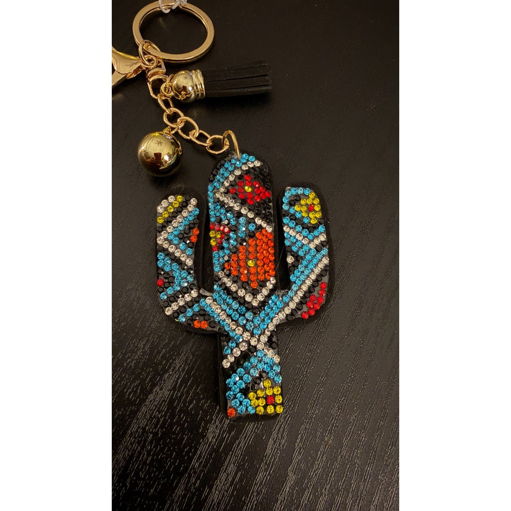 NEW Juliet Bling Rhinestone Keychain - Aztec Cactus
