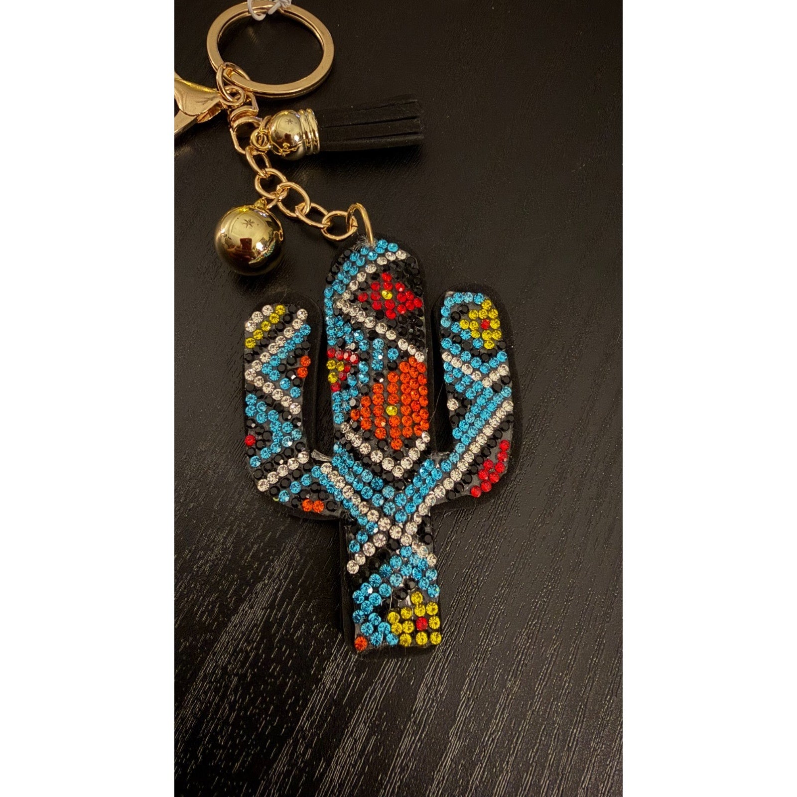 NEW Juliet Bling Rhinestone Keychain - Aztec Cactus