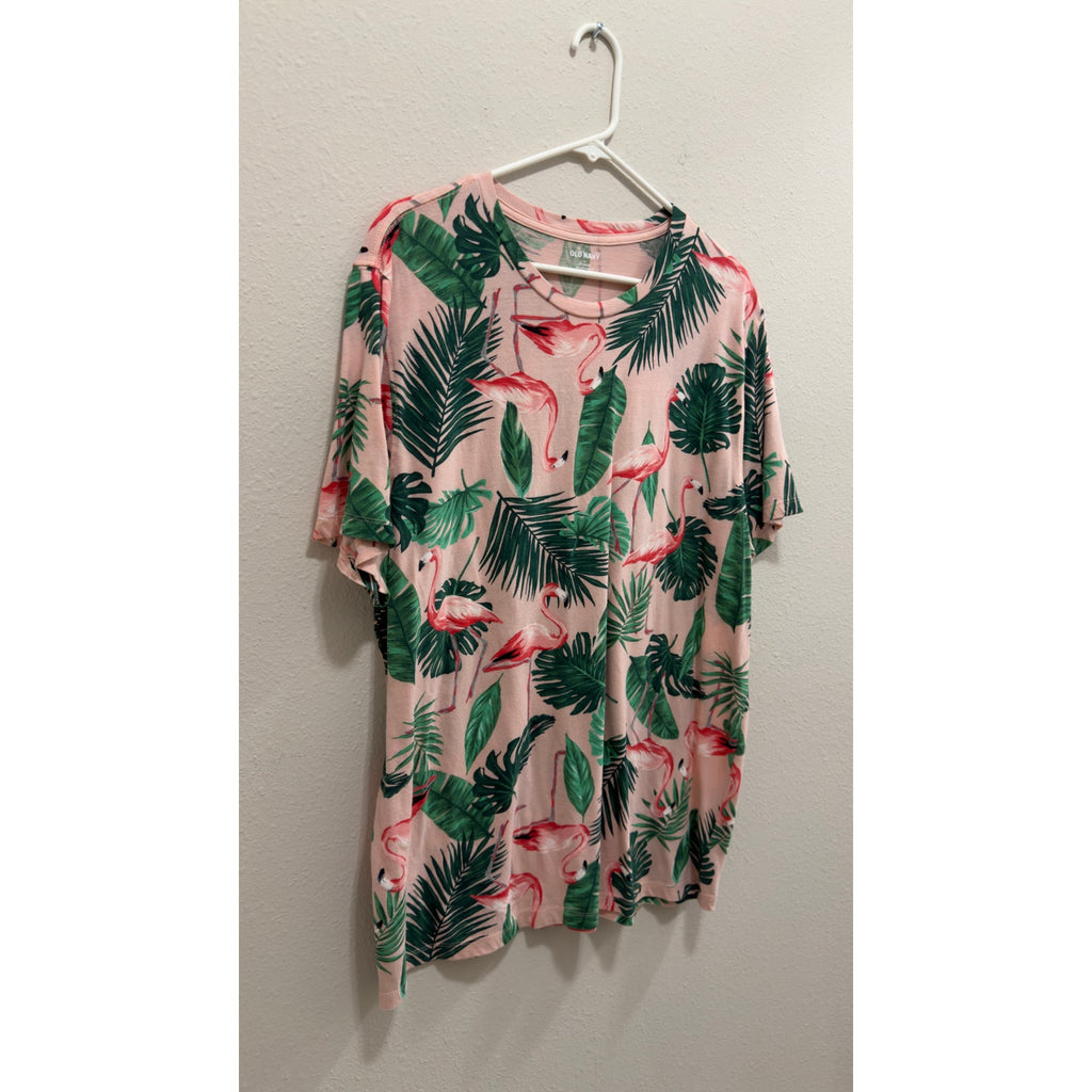 Old Navy Men's Flamingo Tropical Soft Washed Crewneck T-Shirt Size XL