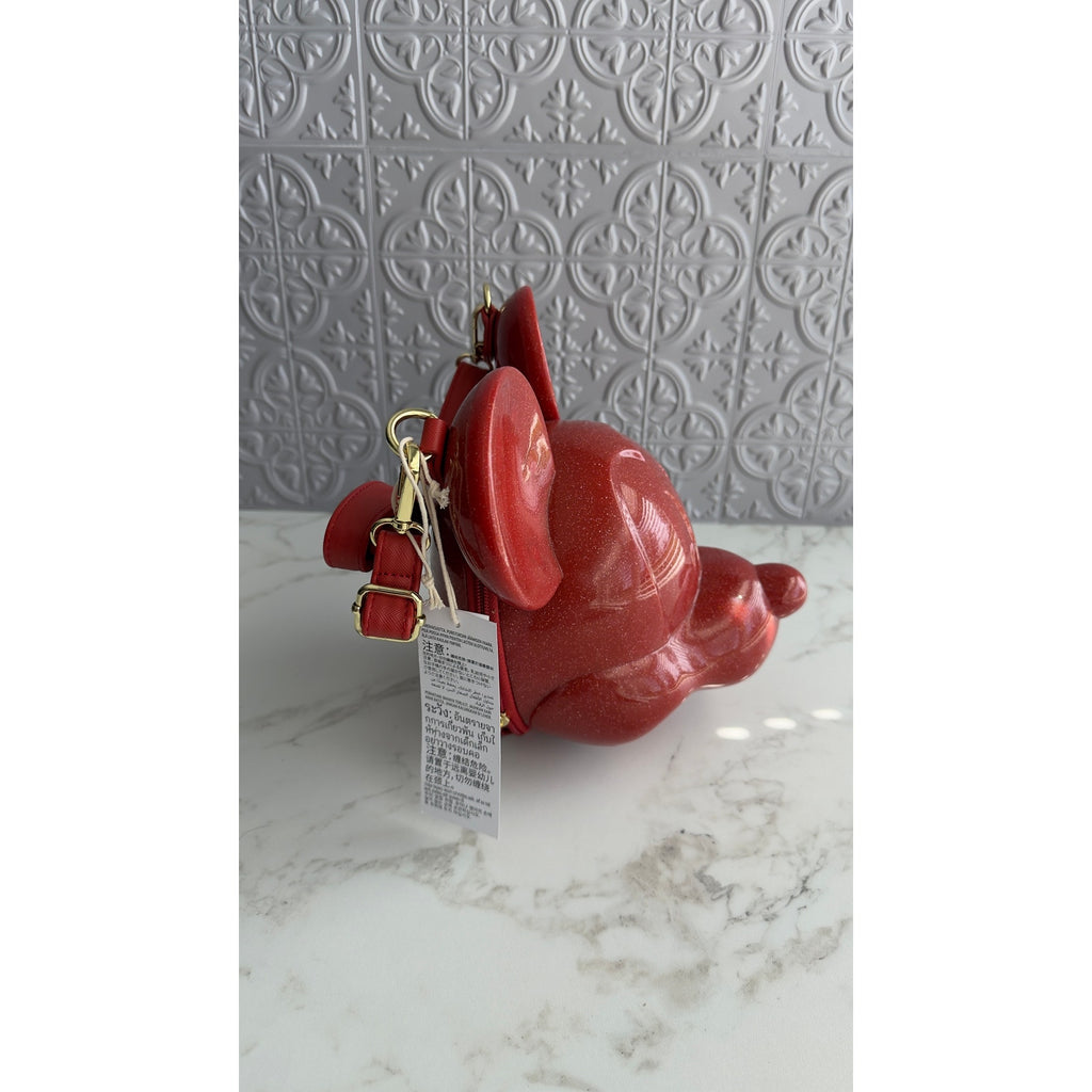 Disney Parks Loungefly Mickey Mouse Red Glitter Molded Crossbody Bag NWT