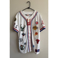 NEW Aeropostale NBA Team Logos White Baseball Jersey Medium