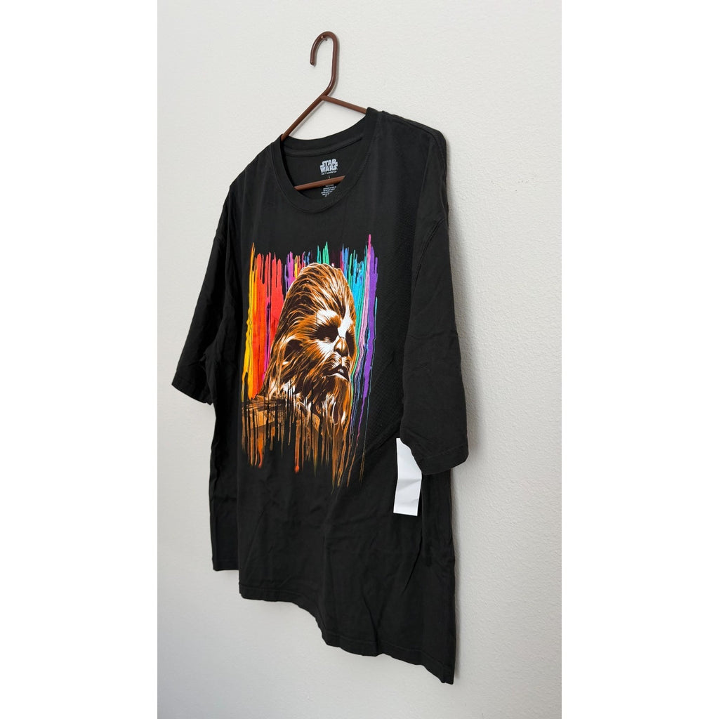 NEW Disney Parks Star Wars Chewbacca T-Shirt - Rainbow Graphic - Oversized Large