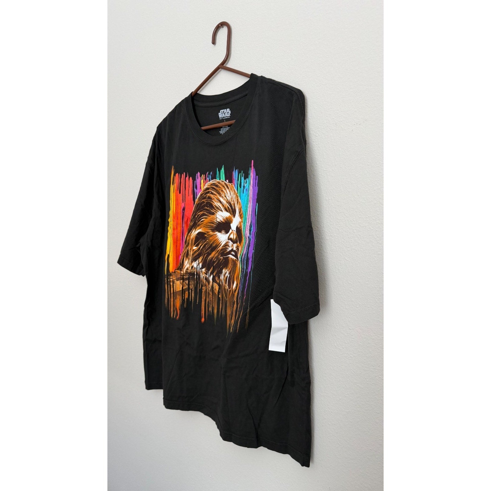 NEW Disney Parks Star Wars Chewbacca T-Shirt - Rainbow Graphic - Oversized Large