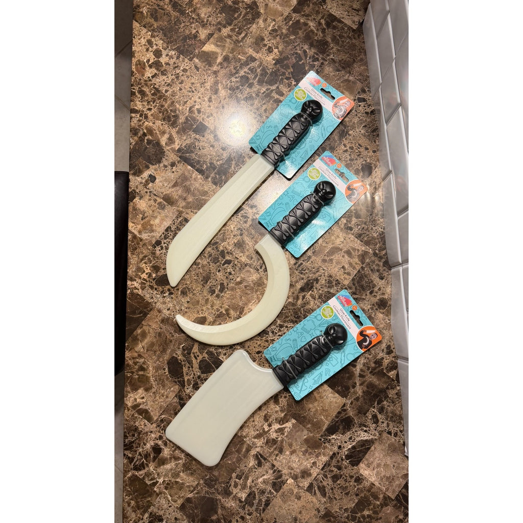3-Piece Halloween Glow-in-the-Dark Simulated Weapon Set