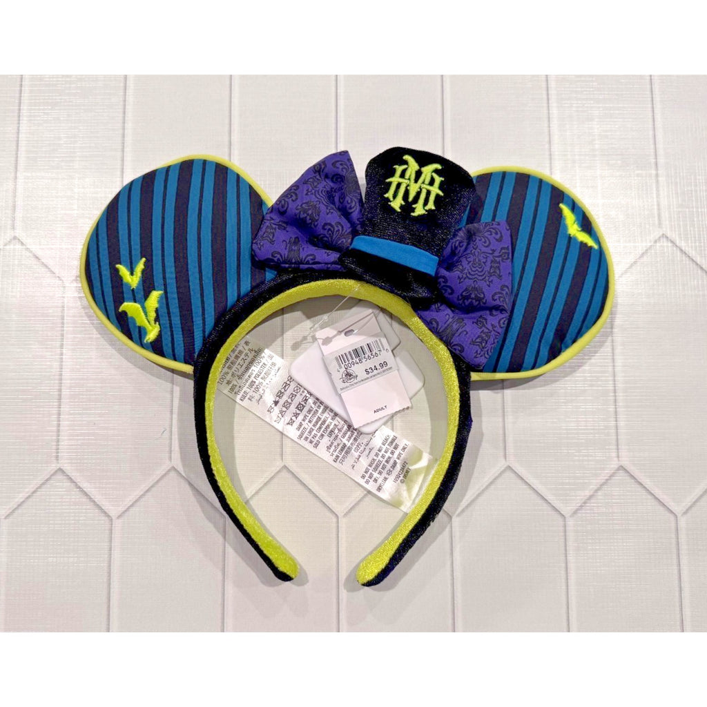 Disney Parks - 2022 Haunted Mansion Minnie Ears Hat Bow Glow Ghost Host NWT