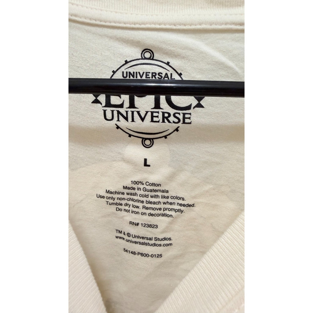 Universal Studios Epic Universe Emblem Logo T-Shirt - Ivory - Large - NWT