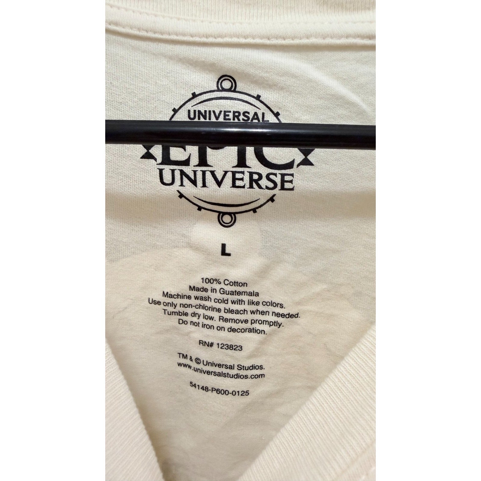 Universal Studios Epic Universe Emblem Logo T-Shirt - Ivory - Large - NWT