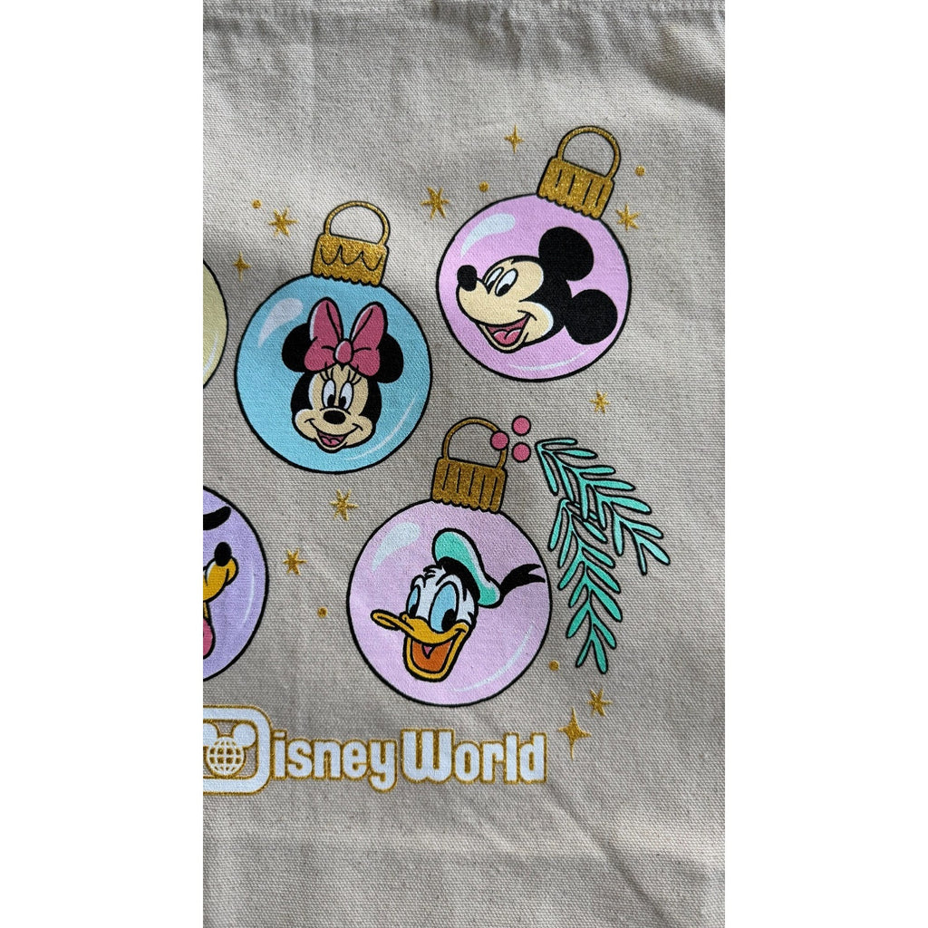 Disney Parks Bag Tote 2025 WDW Christmas Mickey & Friends Ornaments Canvas NWT