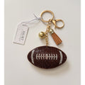Juliet Crystal Avenue Football Key Chain/Bag Charm - Brown & White NWT