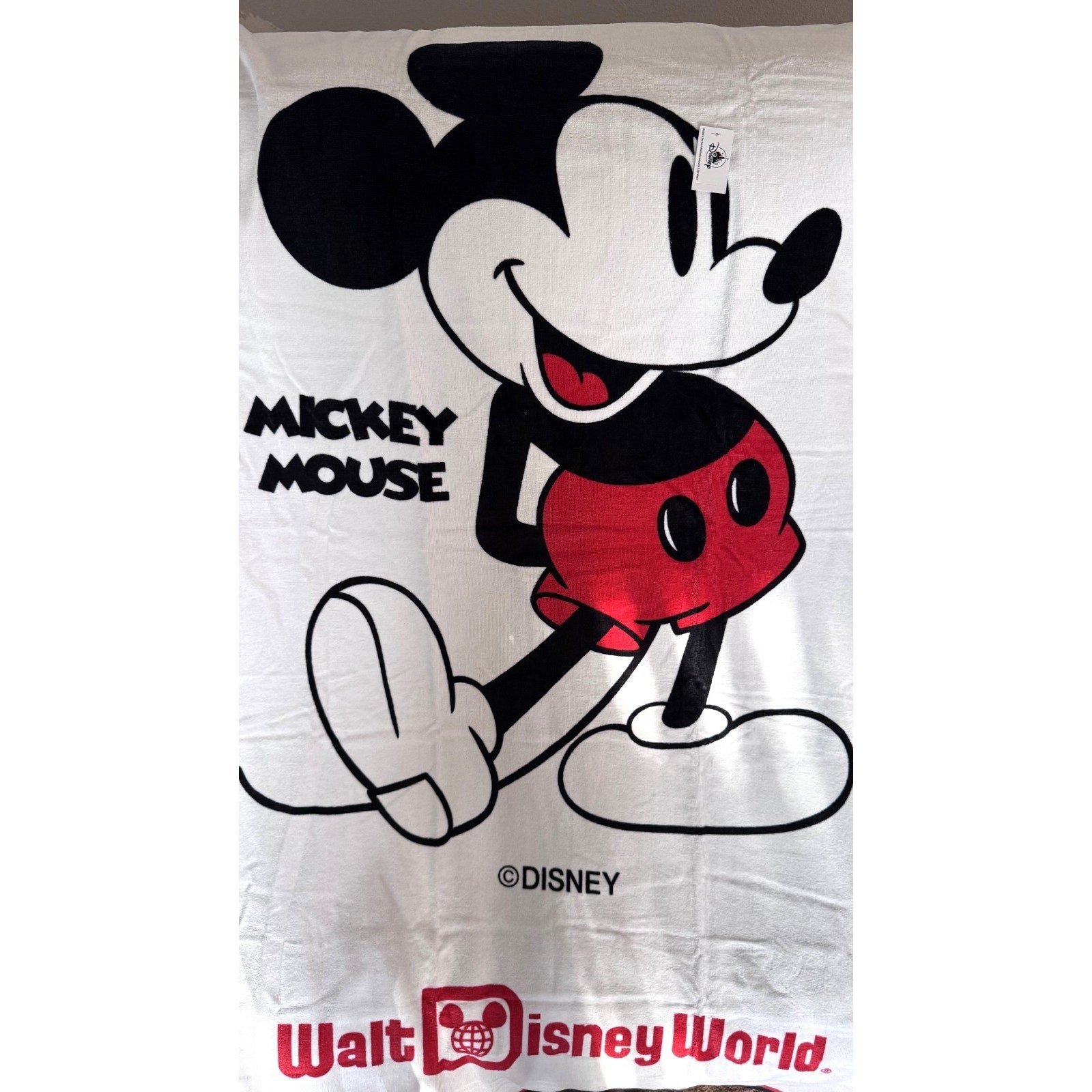 NEW Disney Parks Mickey Mouse Classic Pose Beach Towel | 64" x 34" | WDW Logo