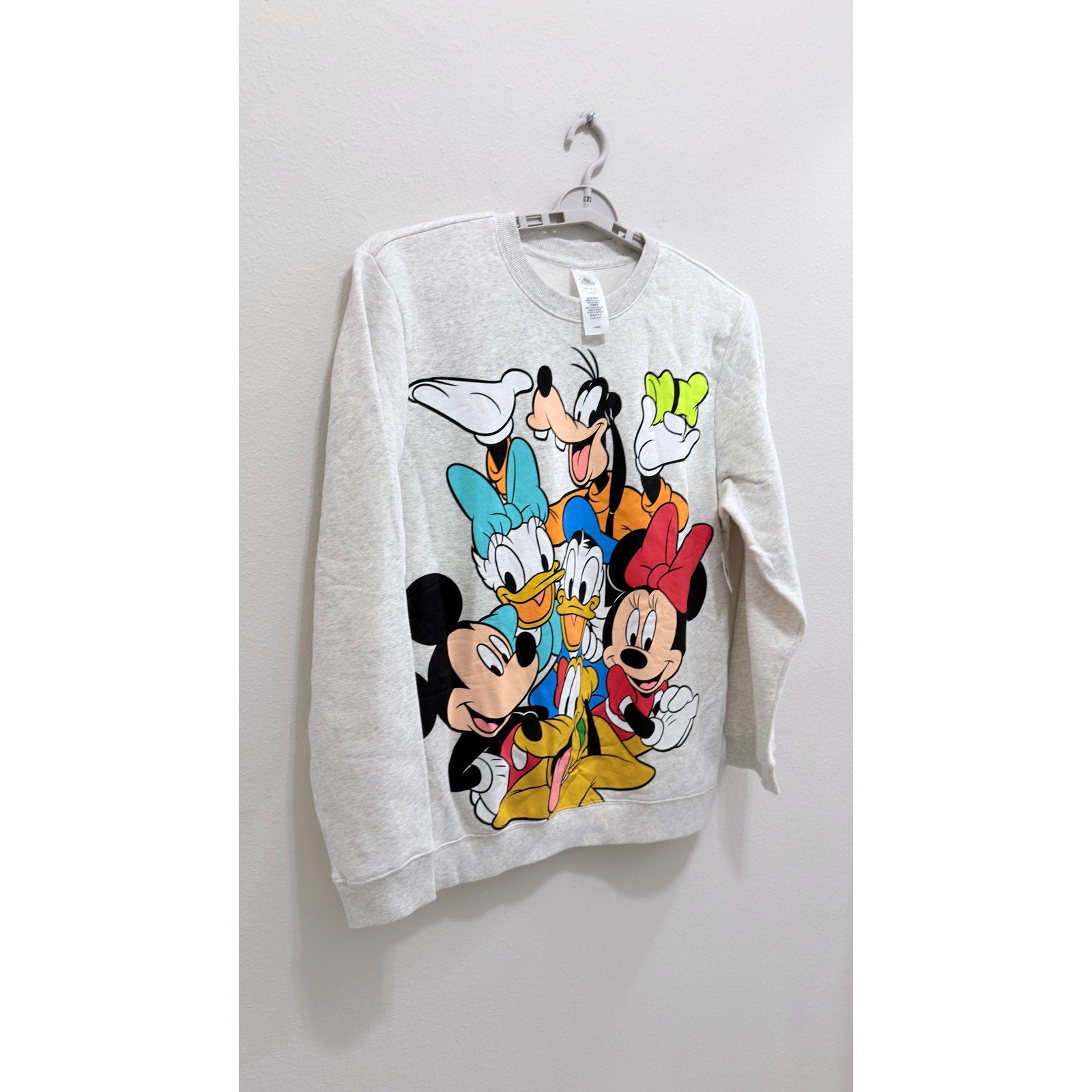 Disney Parks Mickey Mouse and Friends Gray Large Adult Pullover Sweatshirt NWT