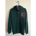 NEW Champion Men’s Plaid C Logo Hoodie - Green Festive Fleece Large