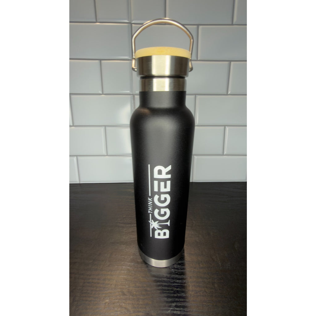 22 oz. Double Wall Stainless Steel Water Bottle - Sleek Black