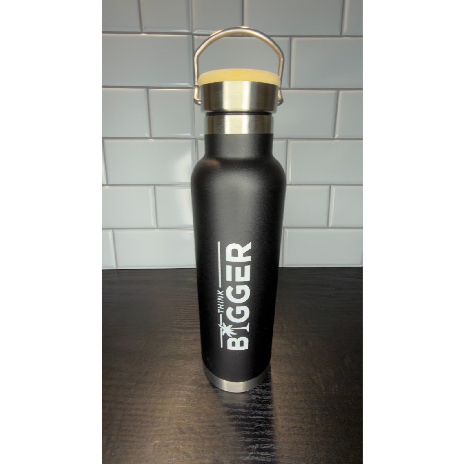 22 oz. Double Wall Stainless Steel Water Bottle - Sleek Black