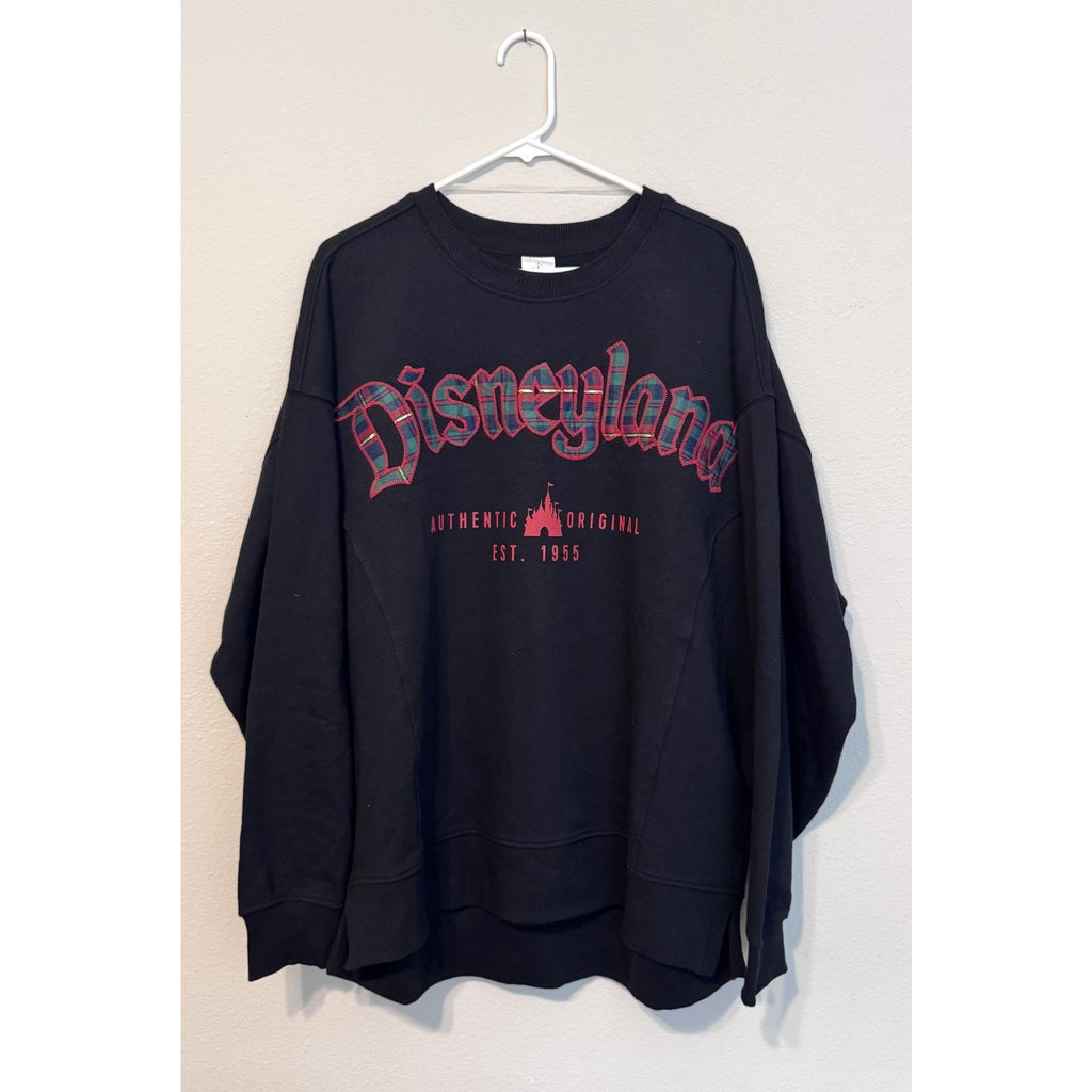 NWT Disneyland Resort 2025 Christmas Plaid Pullover Sweatshirt Women's Medium