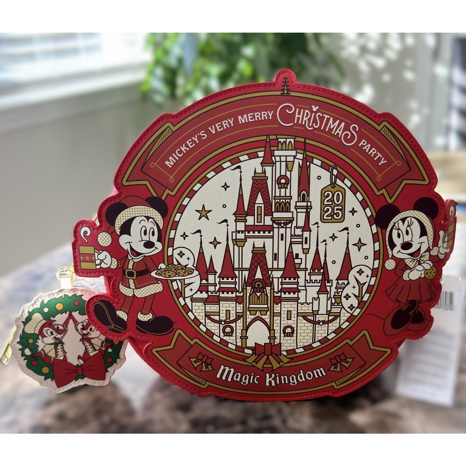 Disney Parks Loungefly 2025 Very Merry Christmas Convertible Backpack and Ears