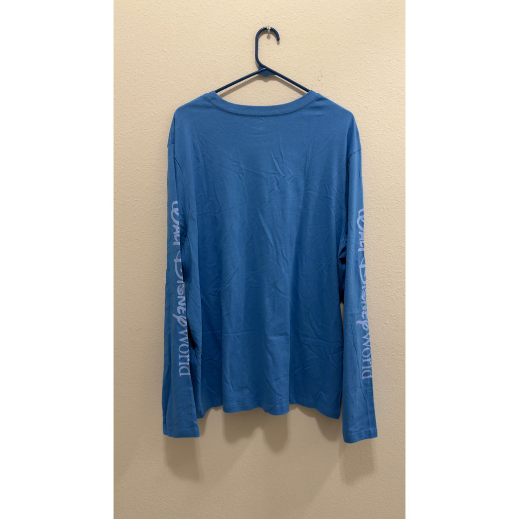 Walt Disney World Mickey Mouse Castle Blue Long Sleeve Shirt NWT Large
