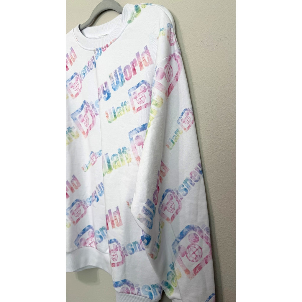 Walt Disney World Pastel Tie-Dye All Over Print Sweatshirt Adult Unisex L