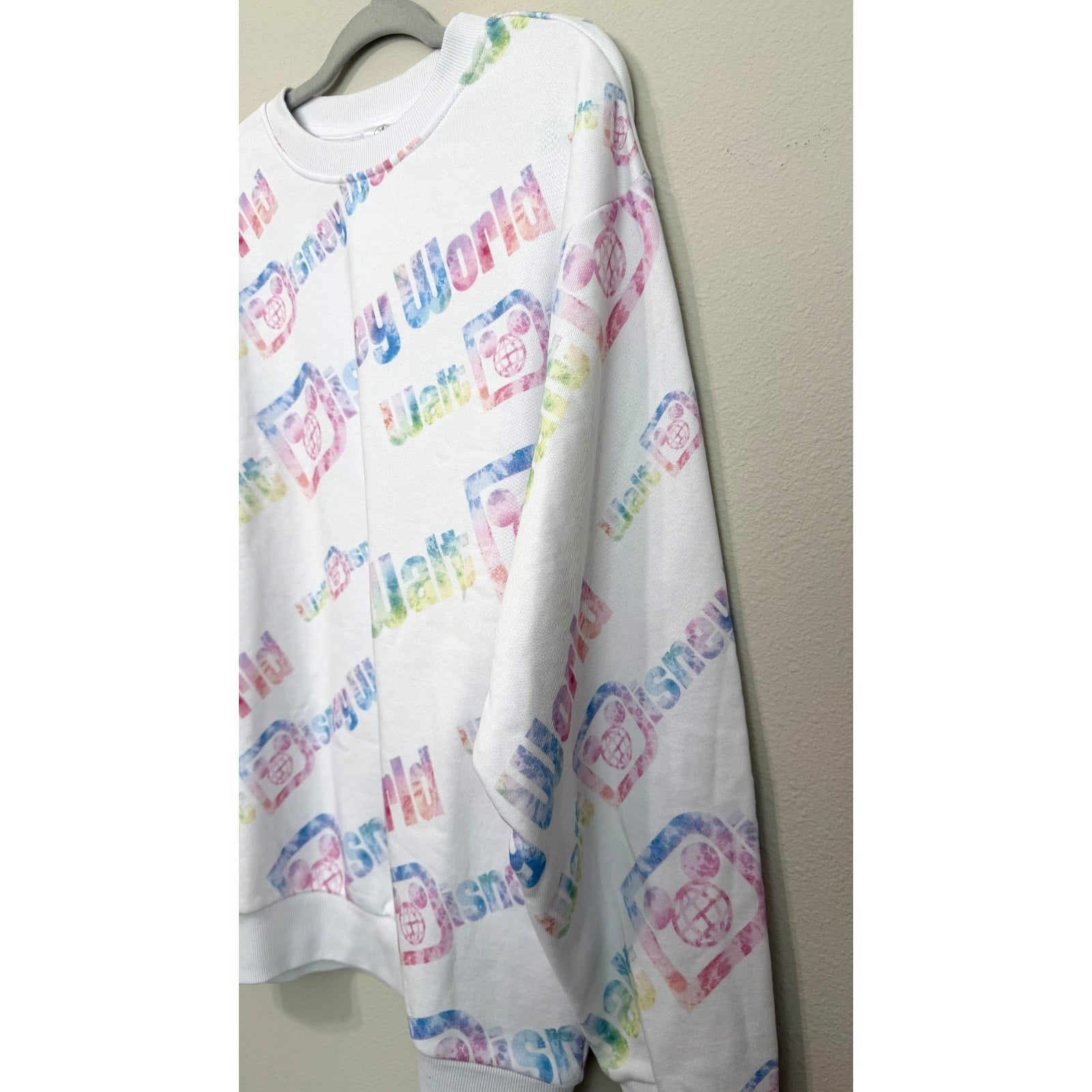Walt Disney World Pastel Tie-Dye All Over Print Sweatshirt Adult Unisex L