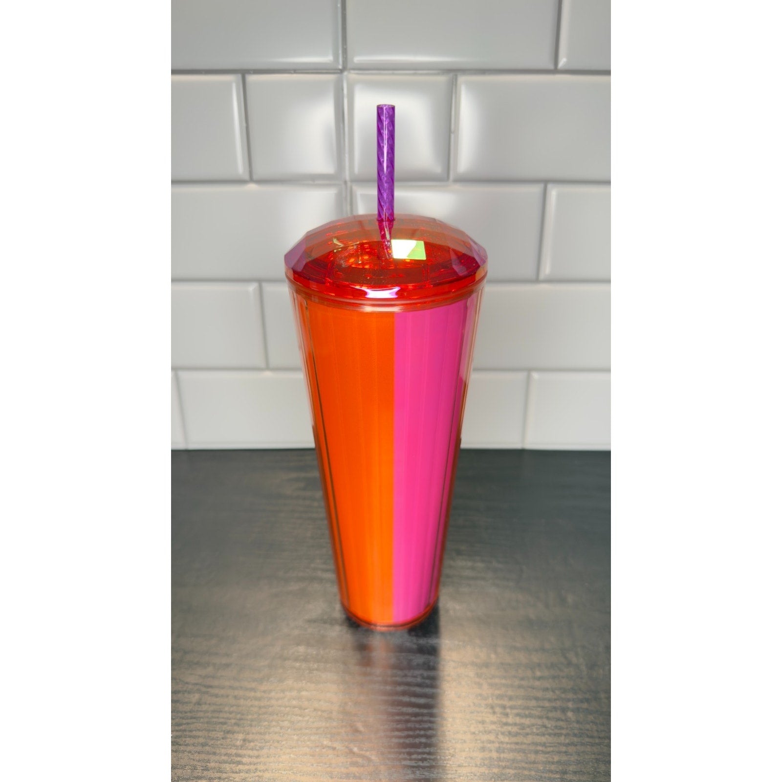 NWT Starbucks 24oz Red and Purple Kaleidoscope Tumbler - Venti Cold Cup