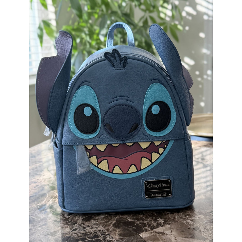 Disney Parks Lilo & Stitch "Stitch Face" Blue Mini Backpack - New