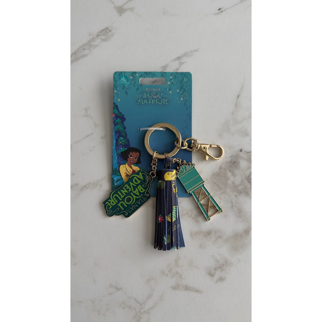 Disney Parks Tiana’s Bayou Adventure Keychain Bag Charm Water Tower Tassel NEW