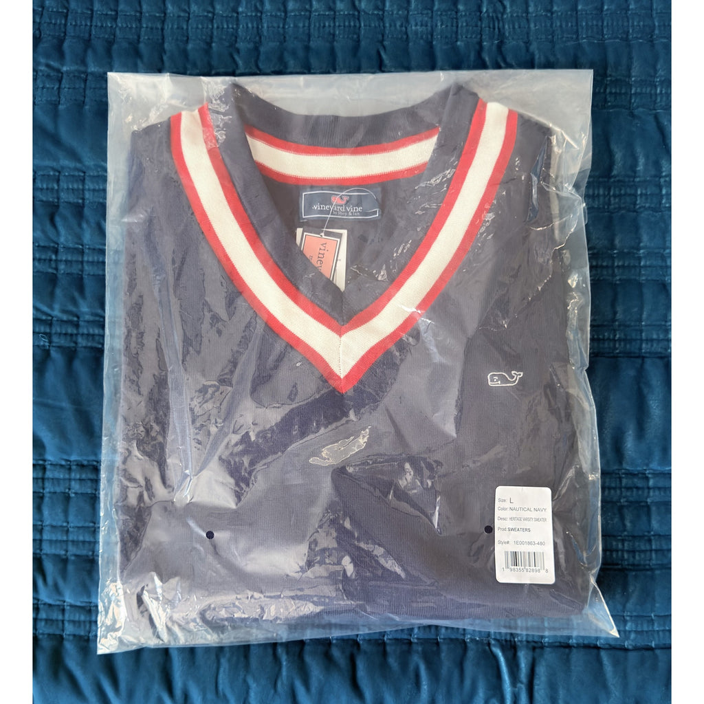 Vineyard Vines Heritage Varsity Sweater Mens Large NEW