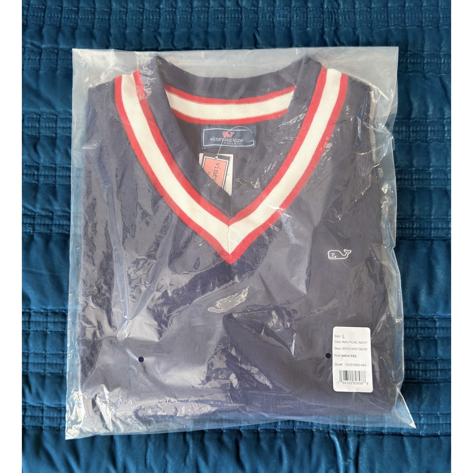 Vineyard Vines Heritage Varsity Sweater Mens Large NEW