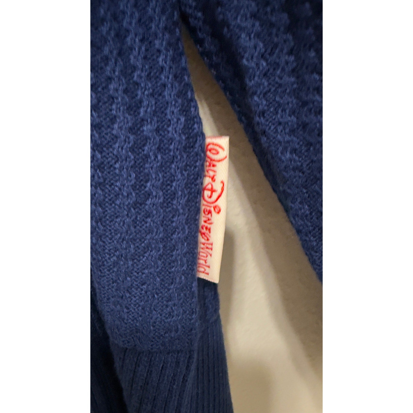 Walt Disney World Americana American Flag Knit Sweater Blue Women Large NWT