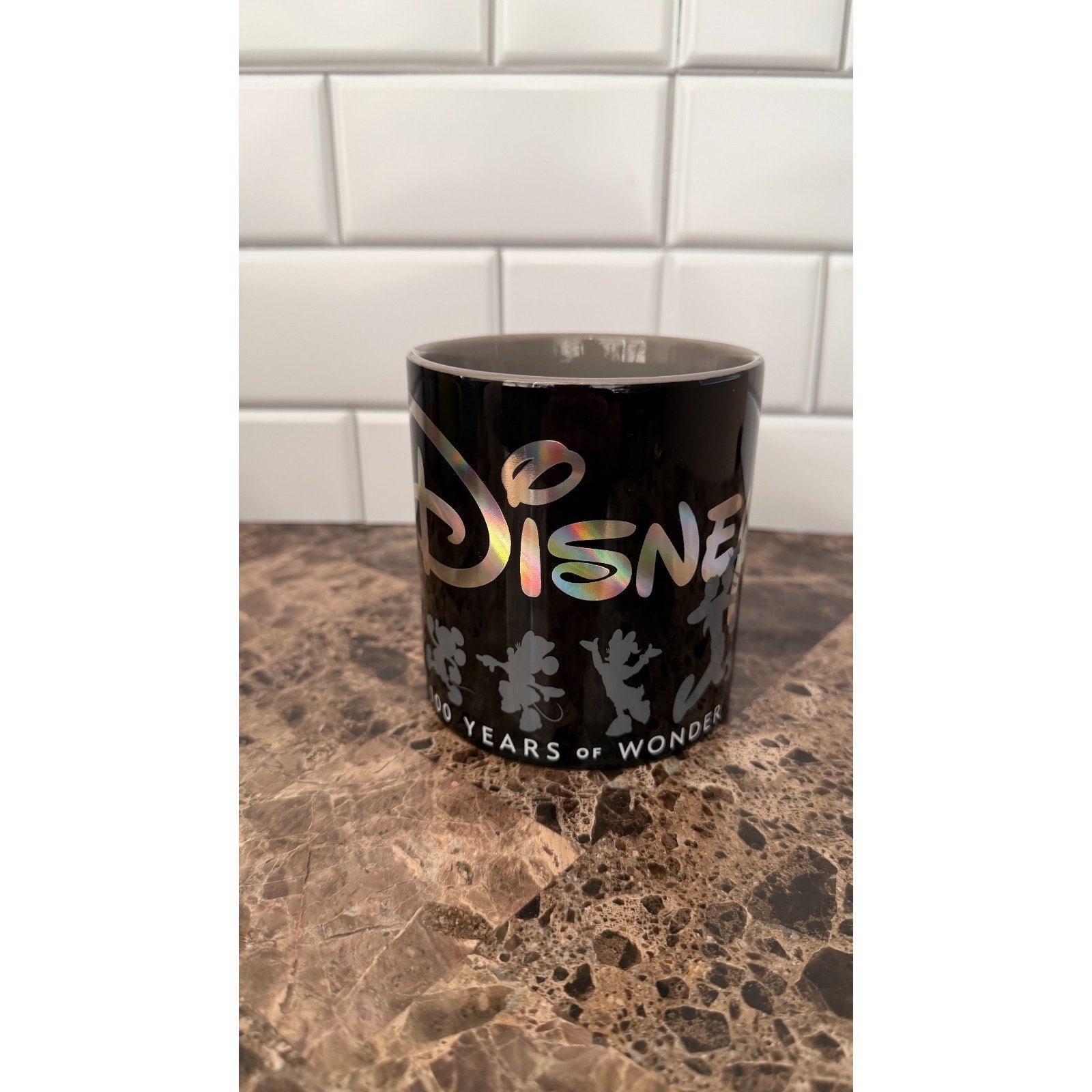 Disney100 Years of Wonder 20oz Black Commemorative Mug