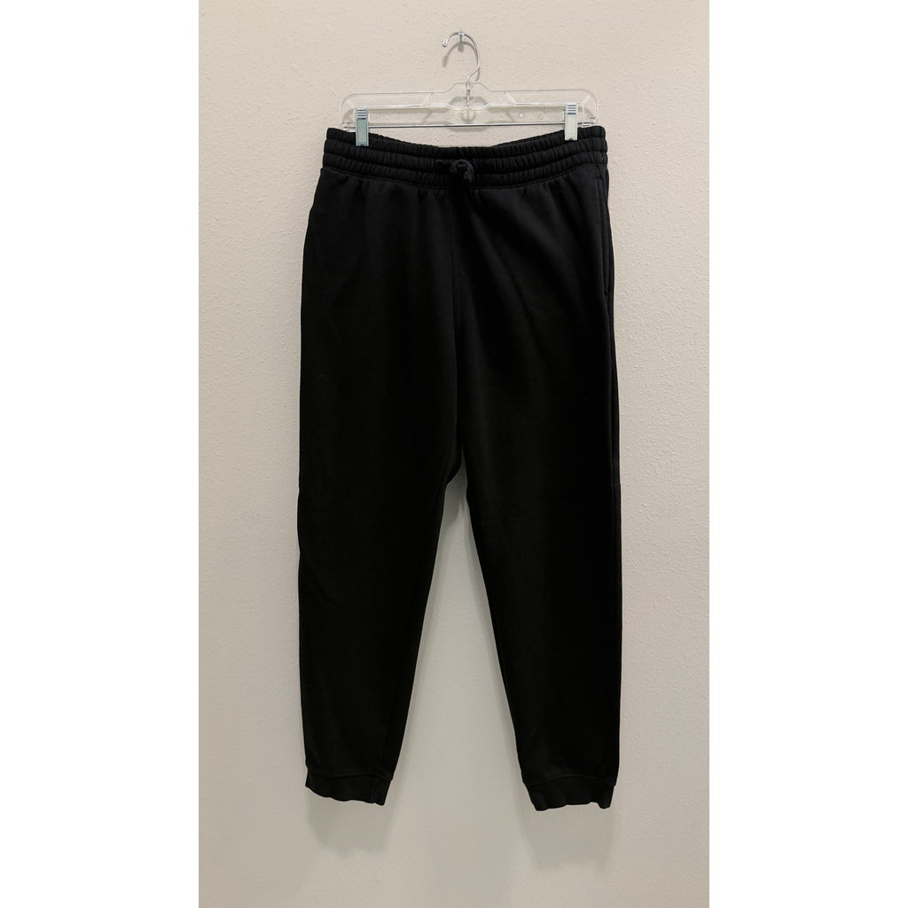 H&M Mens Regular Fit Fleece Joggers Sweatpants Black Drawstring Large