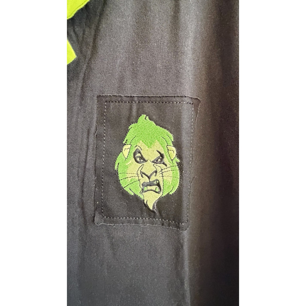 NEW Disney Villains Our Universe Glow-In-The-Dark Woven Shirt - Men’s Large