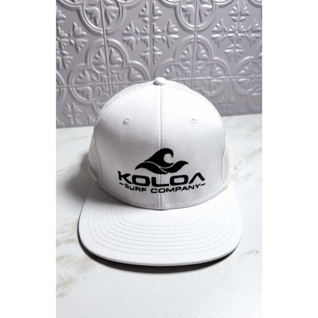 Koloa Surf Classic White Mesh Back Trucker Hat Snapback Adjustable
