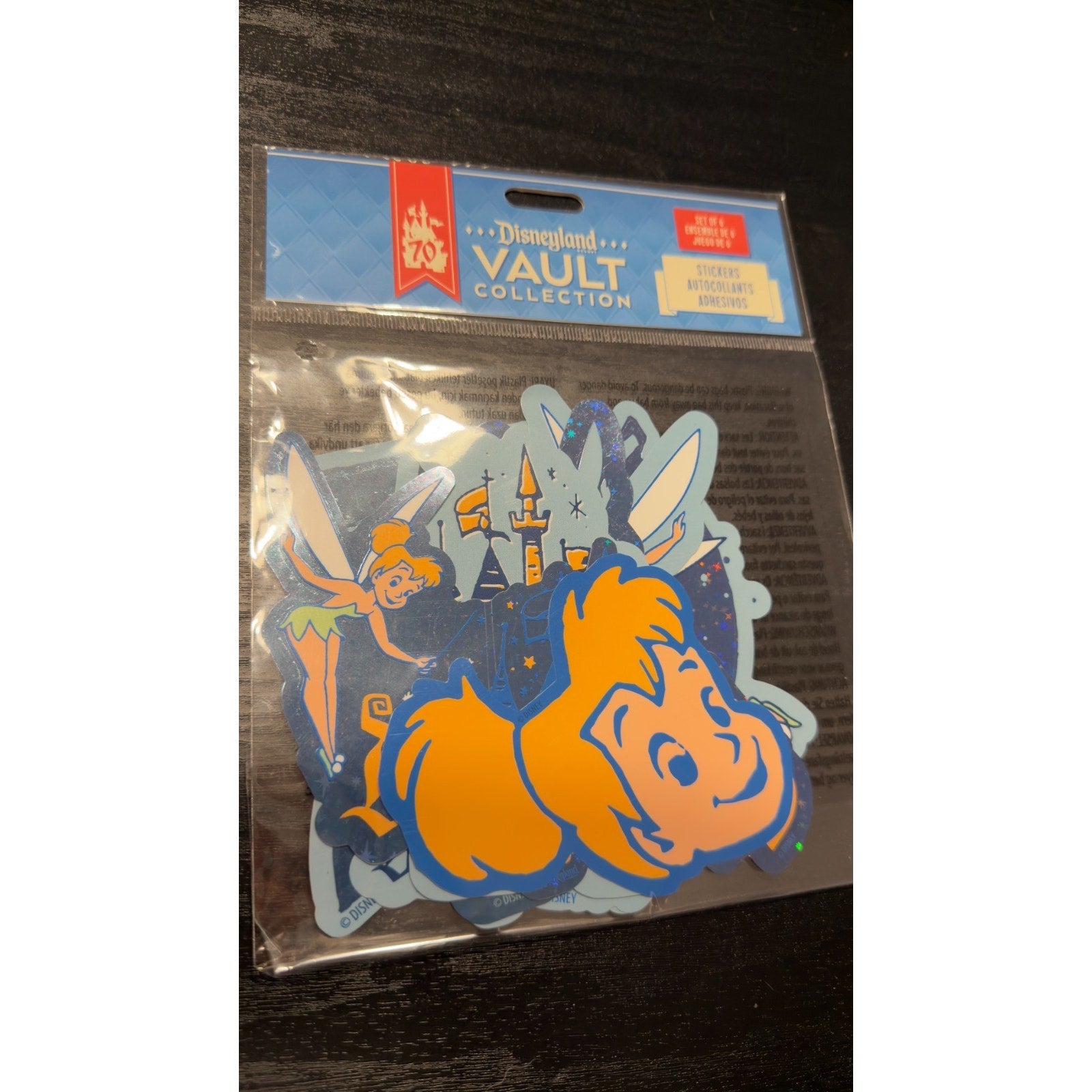 Disneyland Vault Collection 70th Anniversary Tinker Bell 6pc Sticker Set New