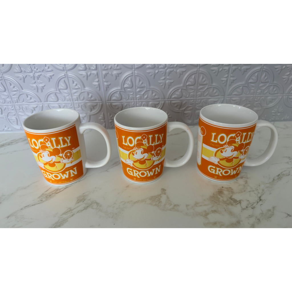 Disney Minnie Mouse Locally Grown Citrus Ceramic Coffee Mugs - Set of 3