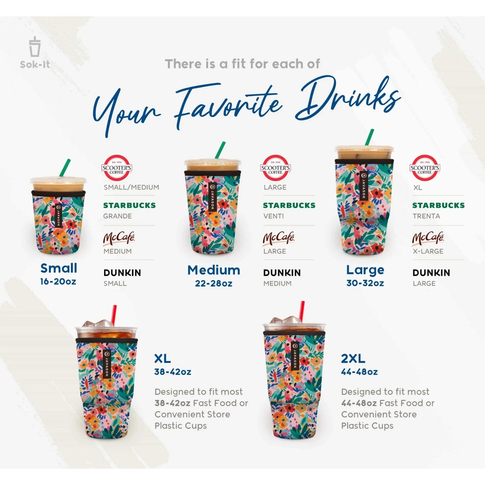 JavaSok "I Scream You Scream" Iced Coffee Sleeve - Medium 22-28oz NWT