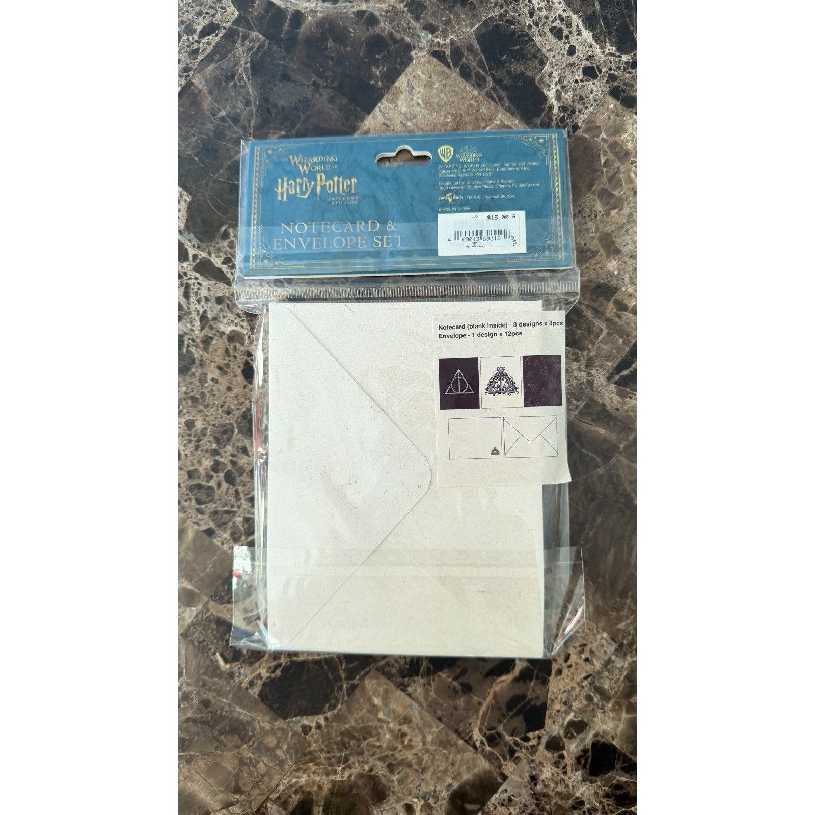 NEW Universal Studios Harry Potter Deathly Hallows Notecard Set