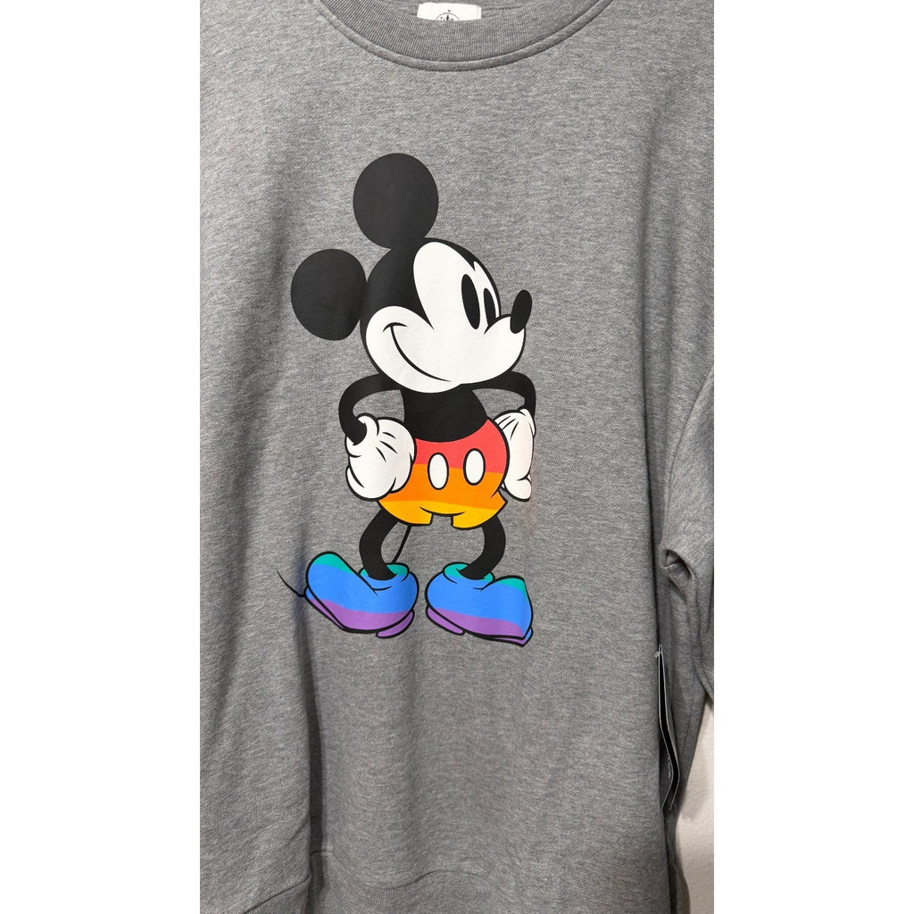 NWT Disney Mickey Mouse PRIDE Rainbow Pullover Sweatshirt - Adult Large