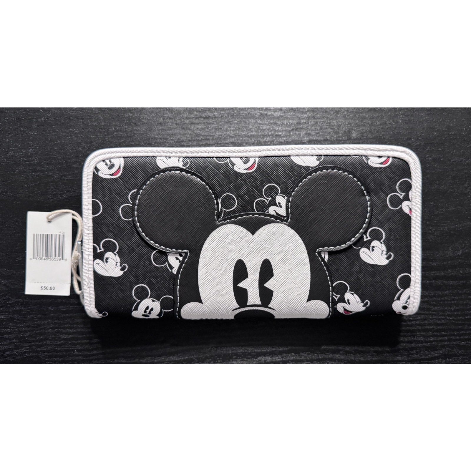 Disney Parks x Loungefly Mickey Mouse Black & White Icons Faces Wallet NWT