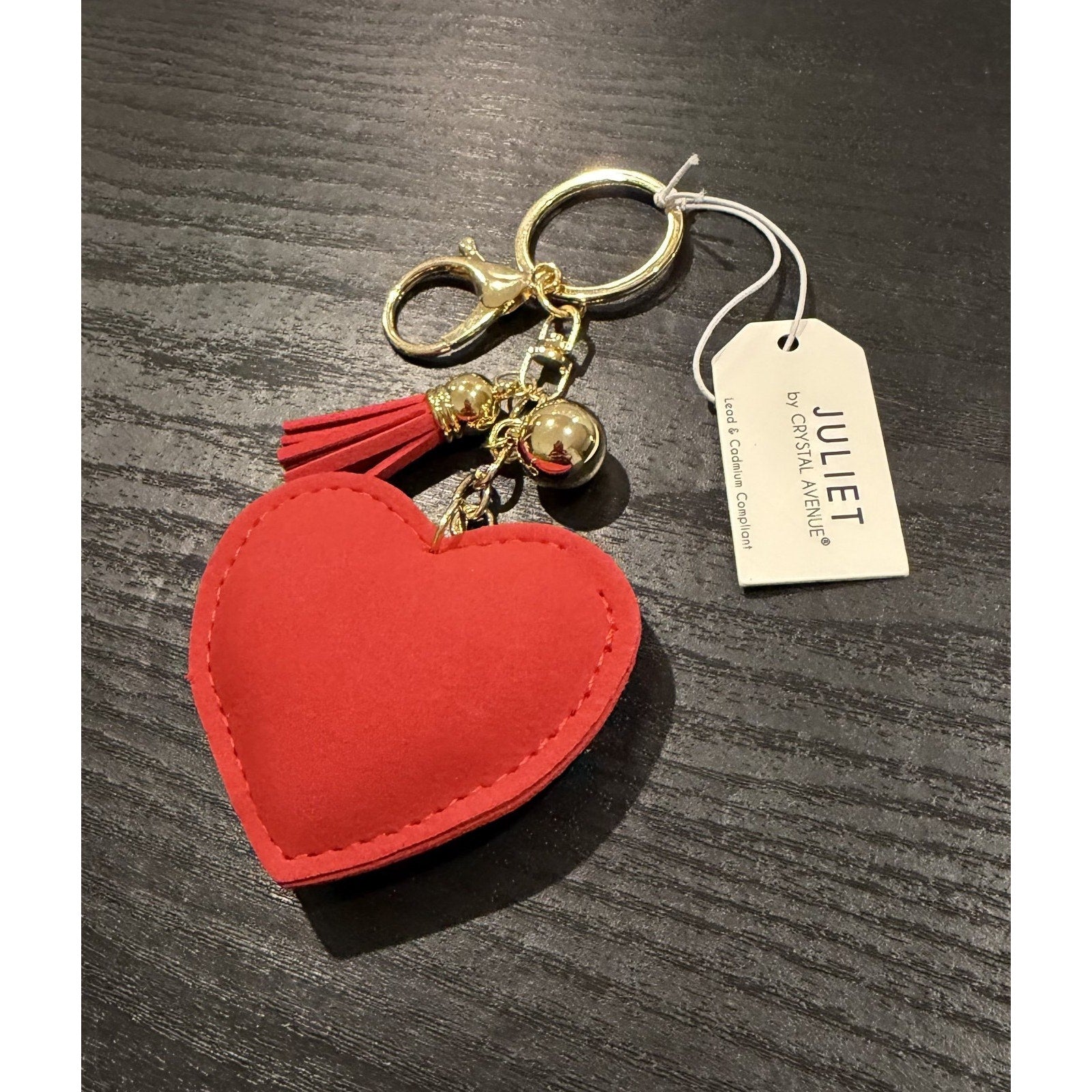 NEW Red Rhinestone Crystal Heart Keychain & Bag Charm